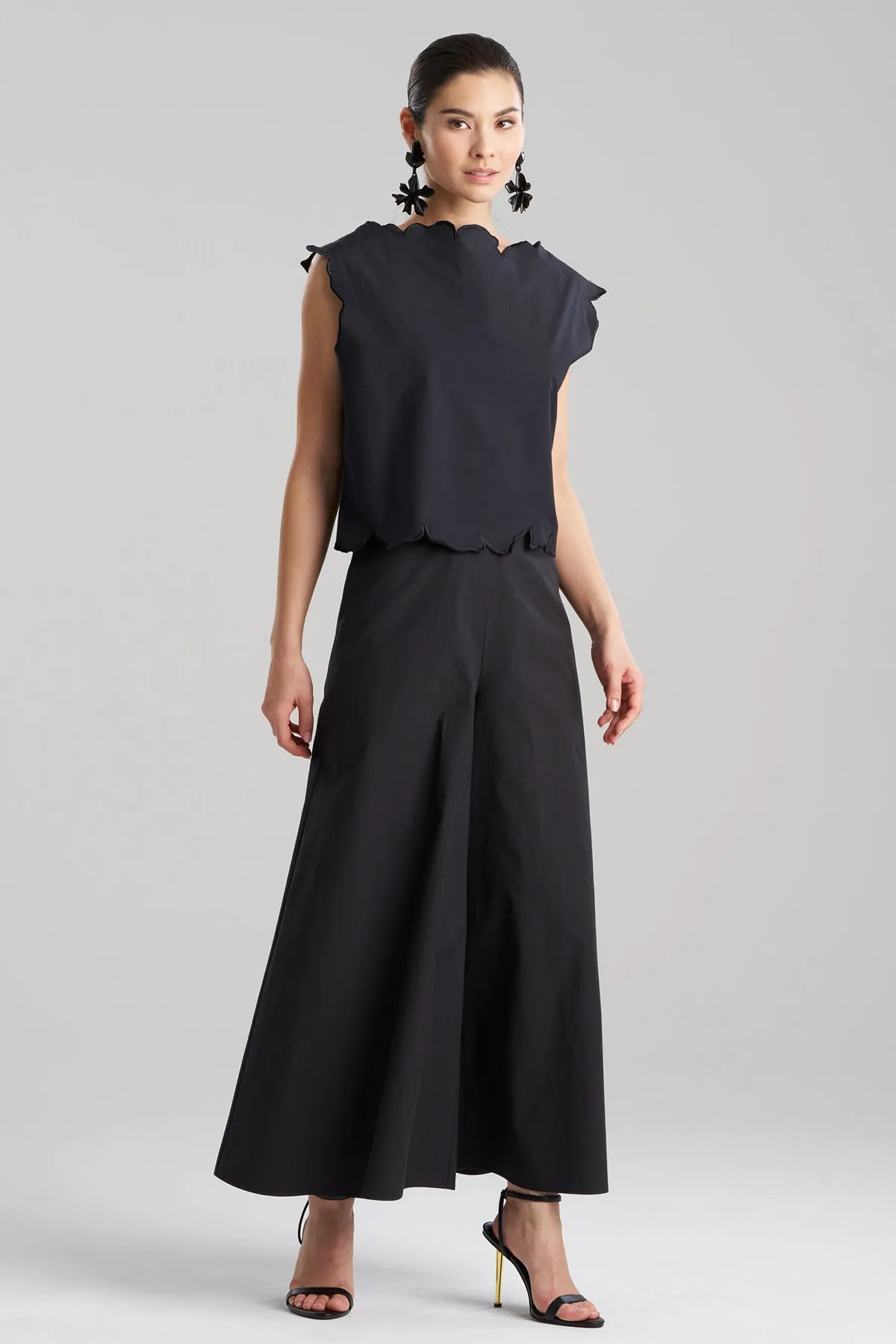 Tech Cotton Taffeta Embroidered Square Top sold by Natori