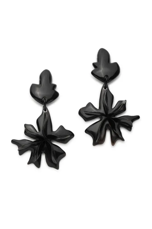 Buffalo Horn Floral Dangle Earrings sold by Natori