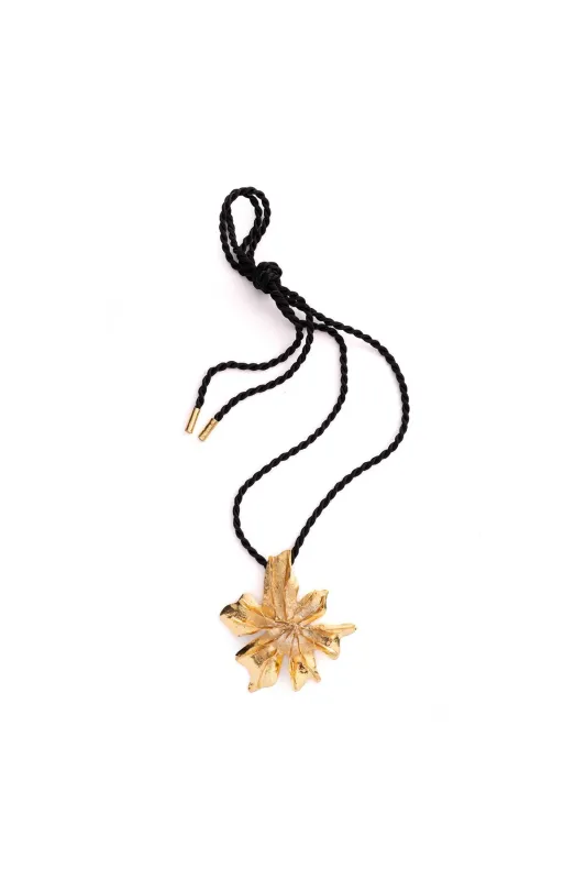 Gold Plated Brass Floral Necklace sold by Natori