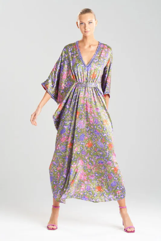 Yasugi Charmeuse Silk Embellished Caftan sold by Natori