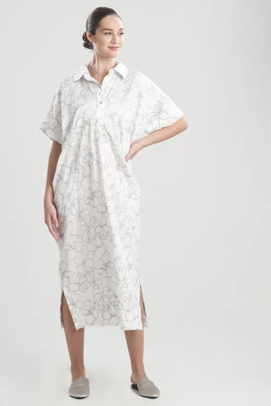 Lily-Cotton Sateen W/Embroidery Caftan sold by Natori