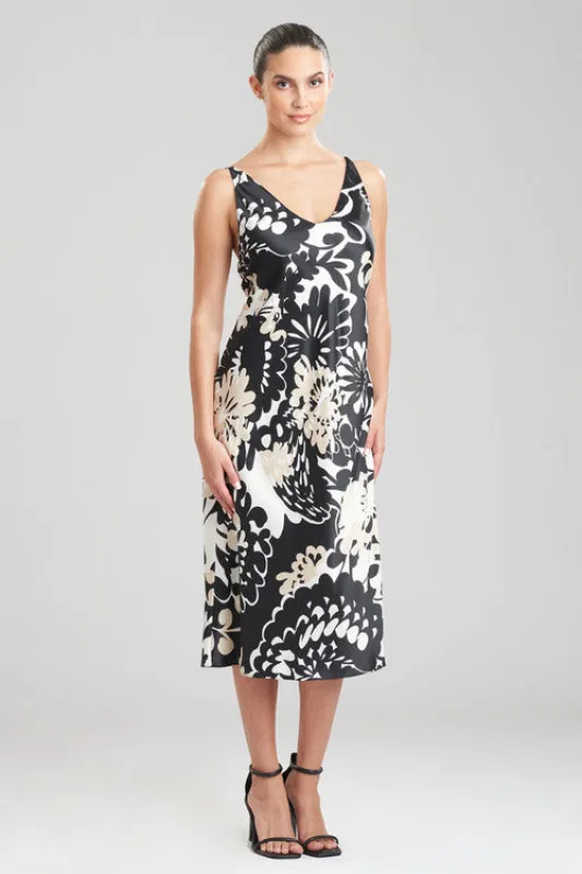 Soleil-Printed Matte Satin Gown sold by Natori