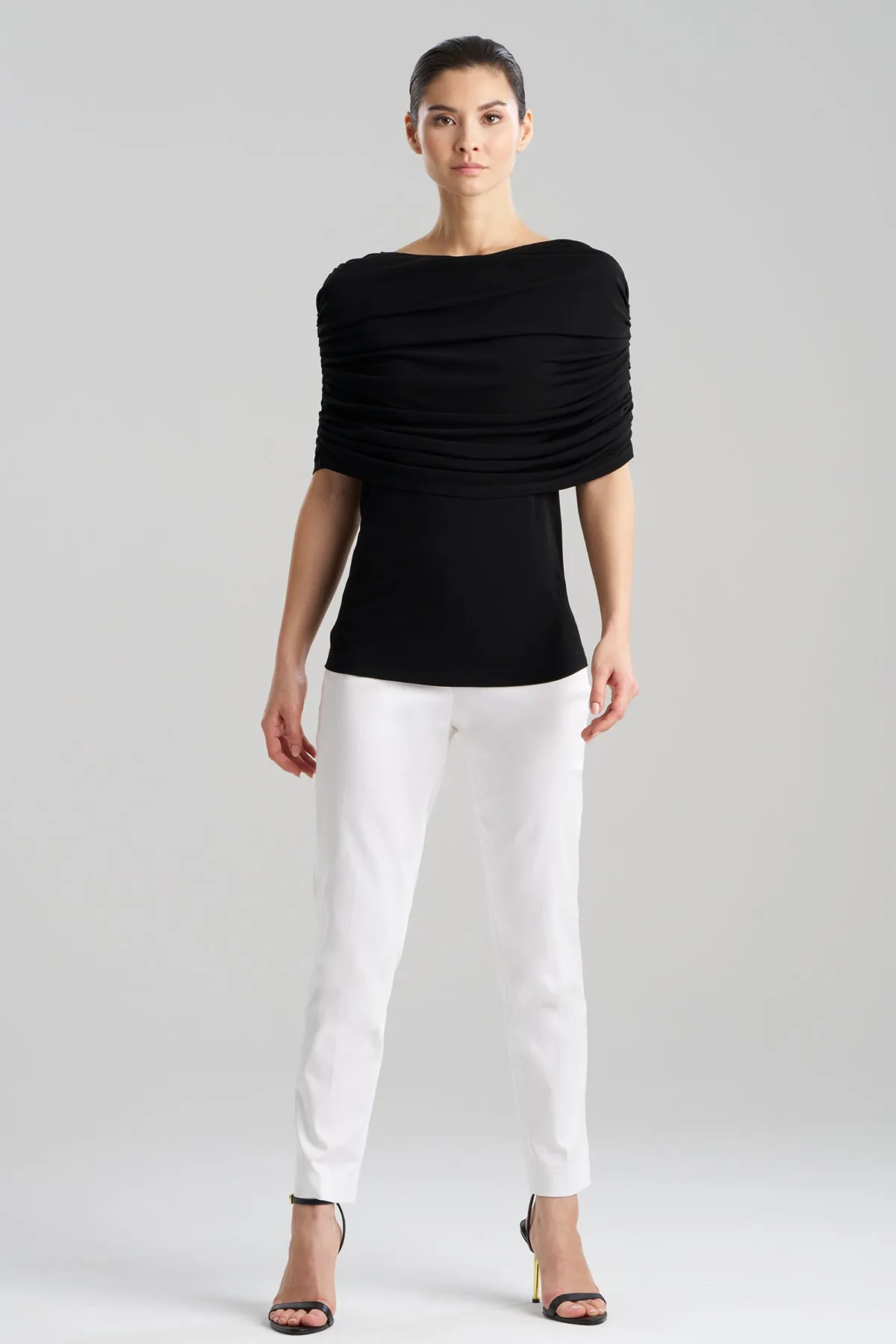 Matte Jersey Rouched Shoulder Top sold by Natori