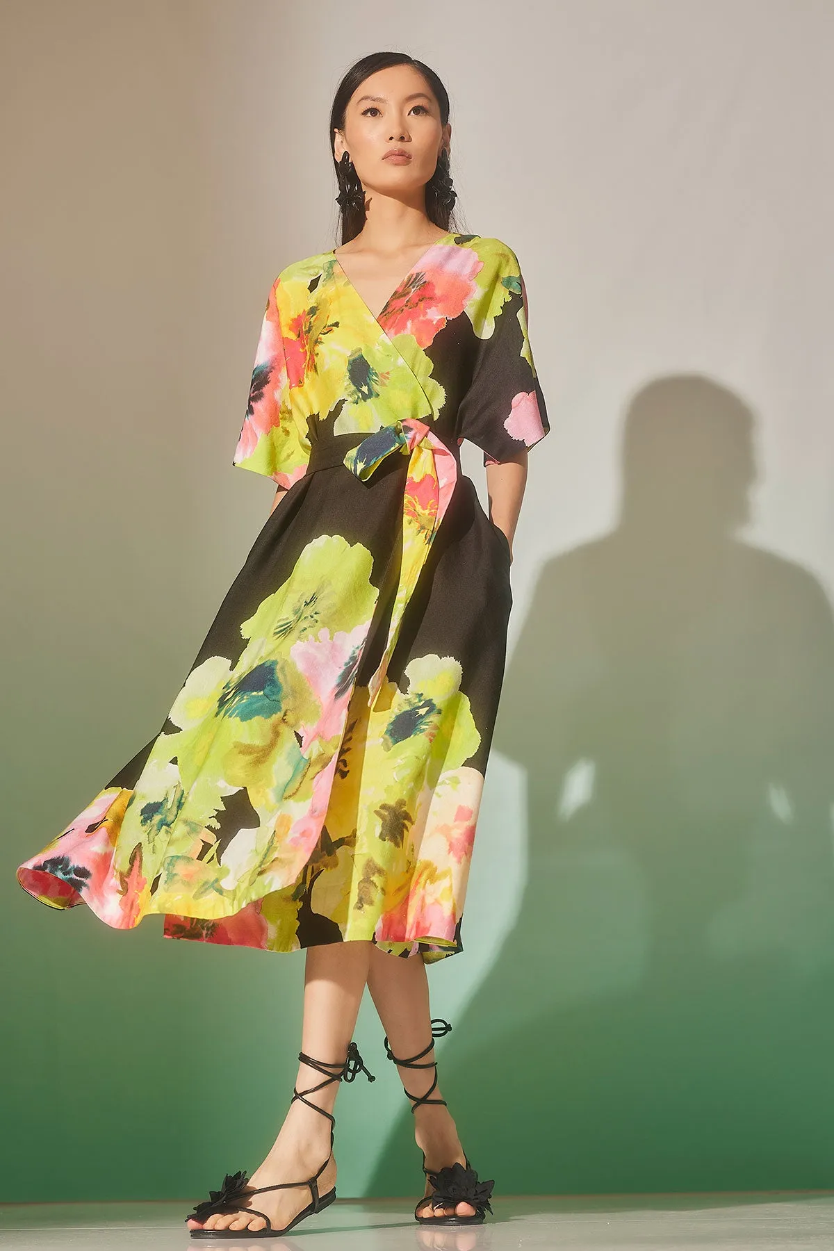 Ophelia Linen Kimono Wrap Dress sold by Natori