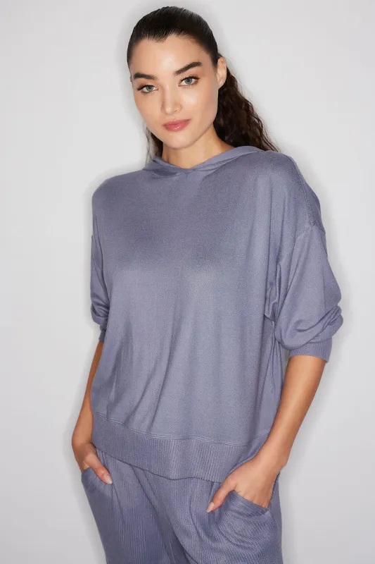 Eden Rib Knit Everywhere Hoodie sold by Natori