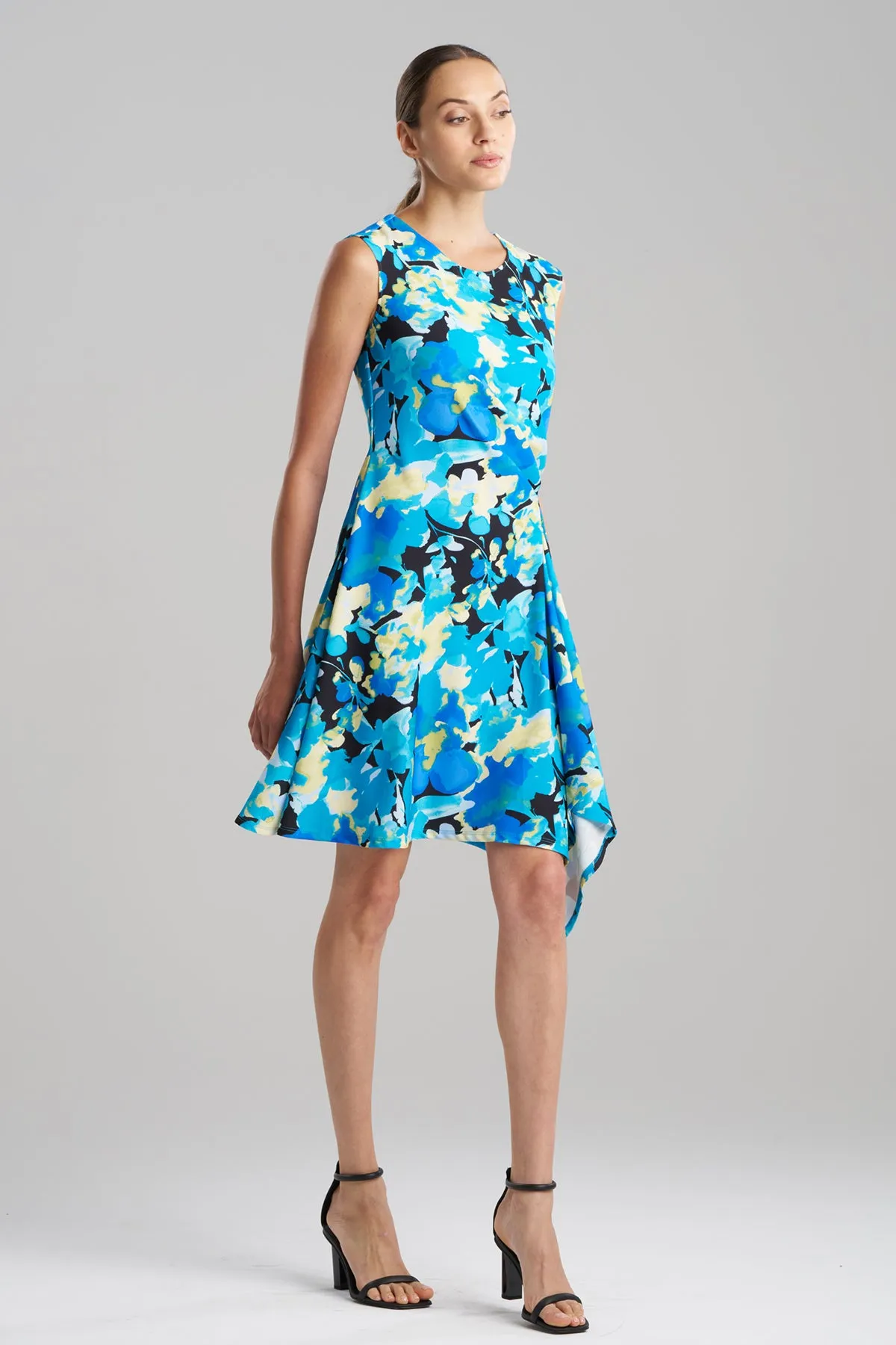 Bright Floral Side Drape Dress sold by Natori