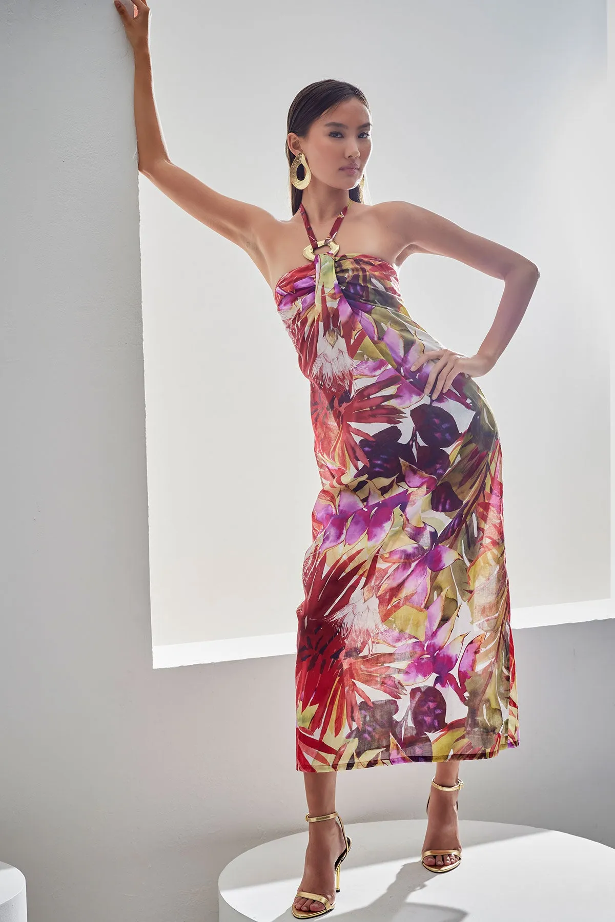 Rainforest Cotton Maxi Halter Dress sold by Natori product image thumbnail 5