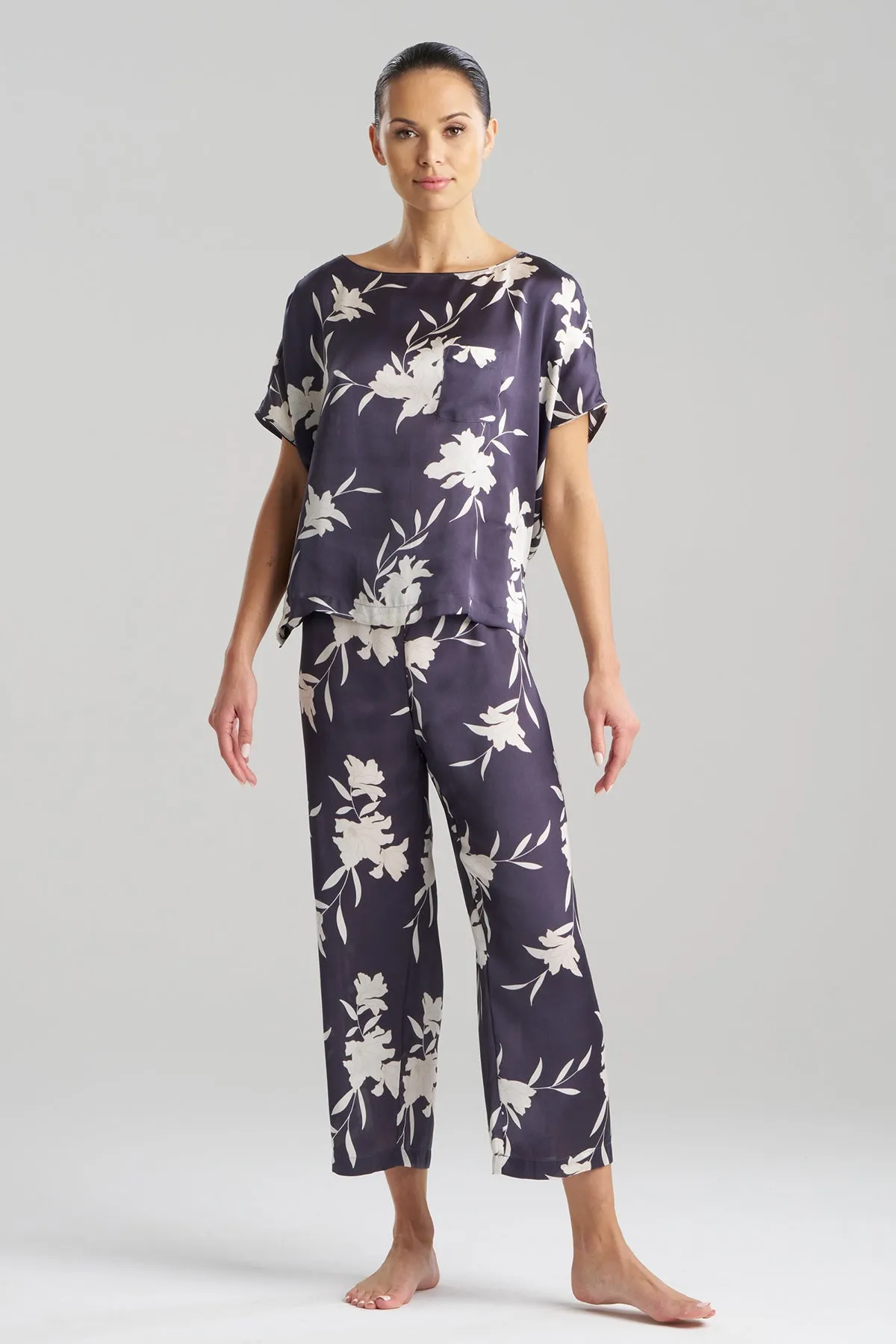 Lily Printed Satin Icon Short Sleeve PJ sold by Natori