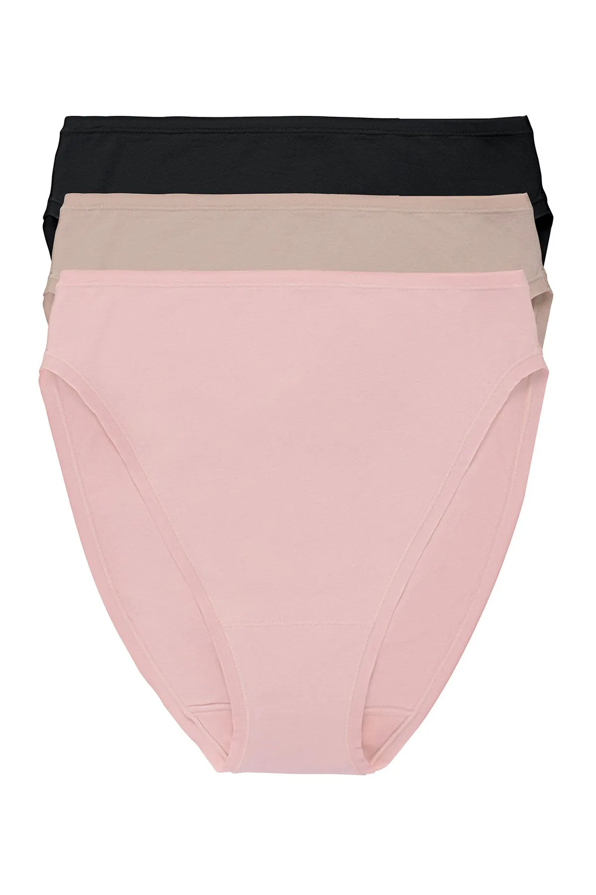 Bliss Bare Cotton High Cut Brief 3-Pack sold by Natori