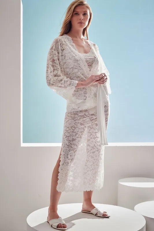 Peony Wrap - warm white sold by Natori