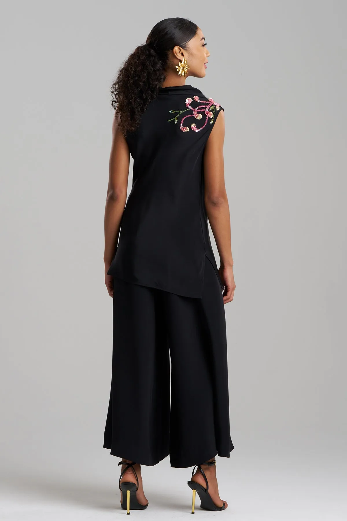 Couture Silk Crepe Embellished Funnel Neck Top sold by Natori product image thumbnail 3