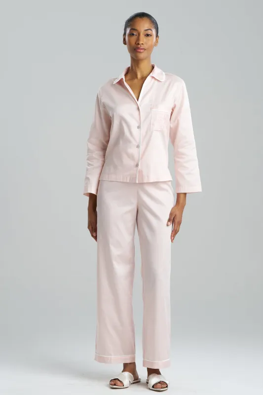 Cotton Sateen Embroidered Essentials Notch PJ sold by Natori