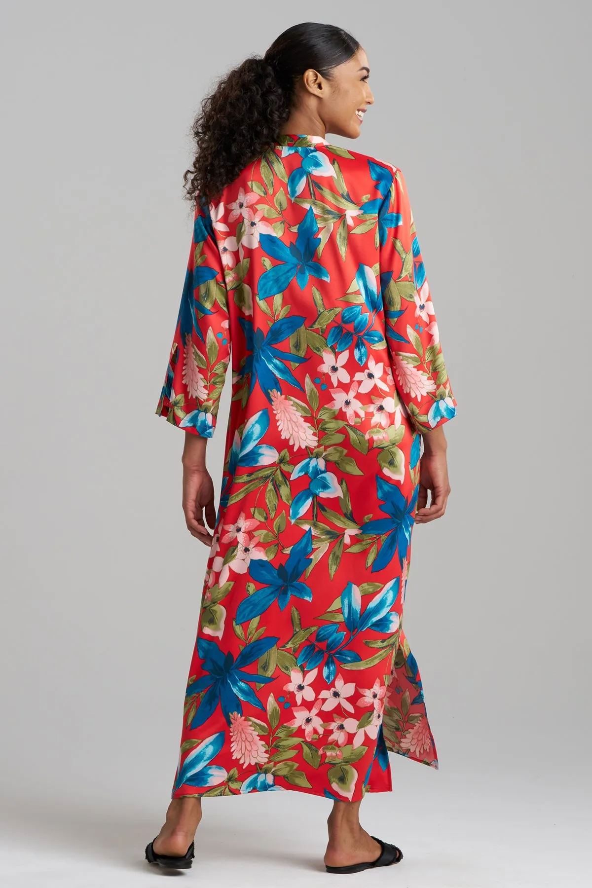 Tropical Breeze Satin Zip Caftan sold by Natori product image thumbnail 2