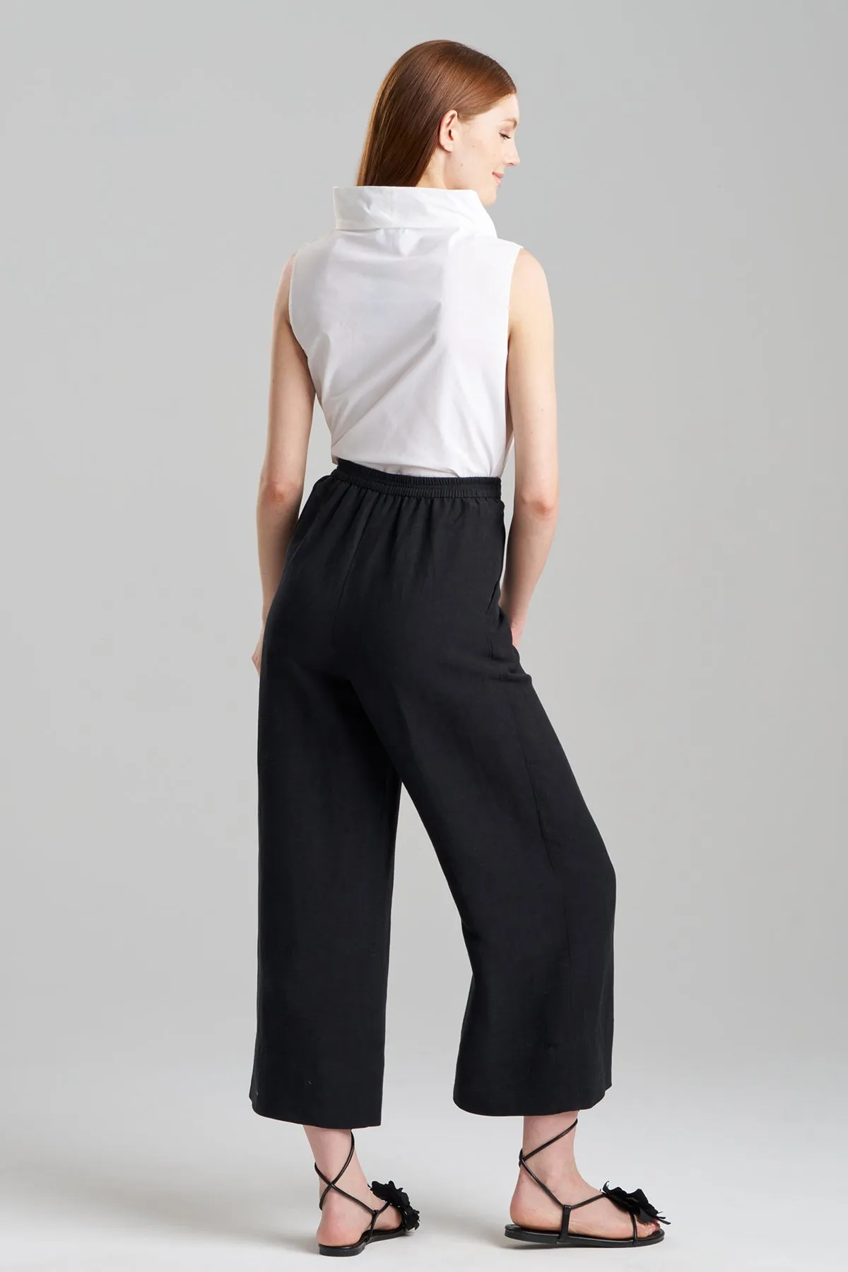 Light Weight Linen Cropped Wide Leg Pants sold by Natori product image thumbnail 2