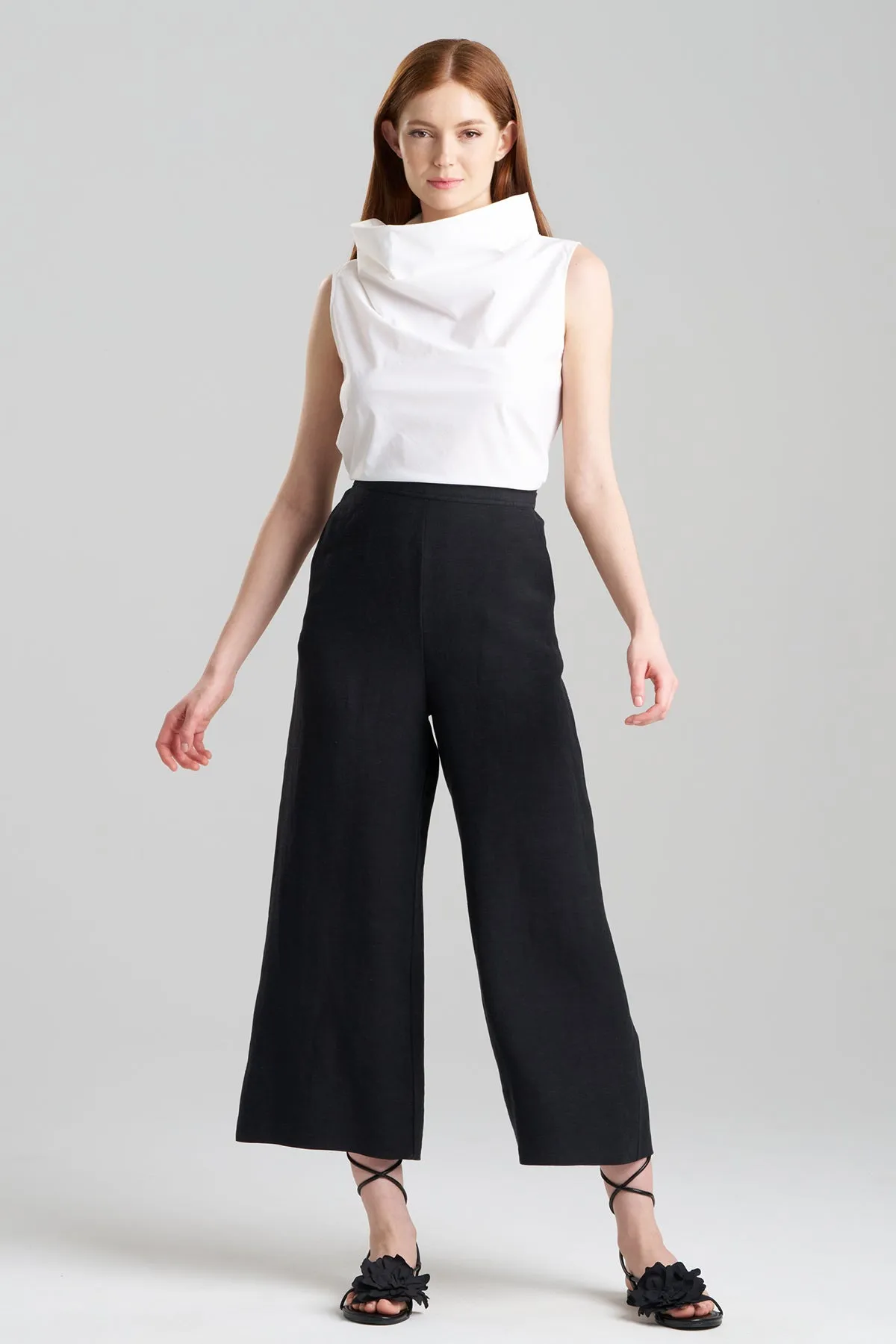 Light Weight Linen Cropped Wide Leg Pants sold by Natori
