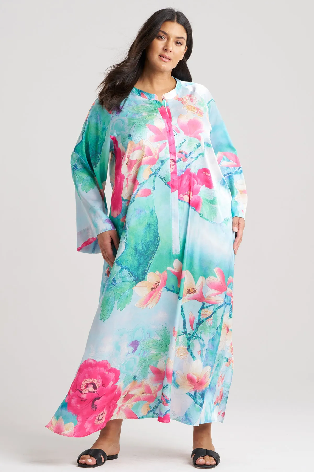 Floral Garden Zip Caftan sold by Natori