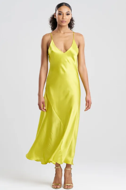 Key Essentials Sheath Flounce Silk Slip Gown sold by Natori