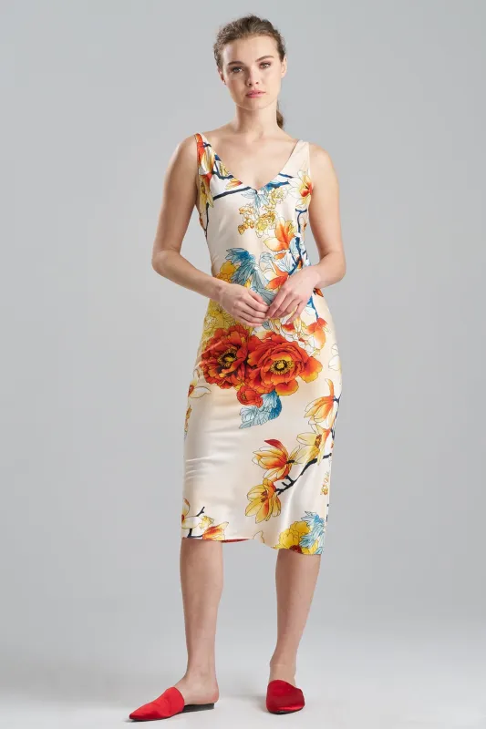 Winter Peony Satin Slip Gown sold by Natori