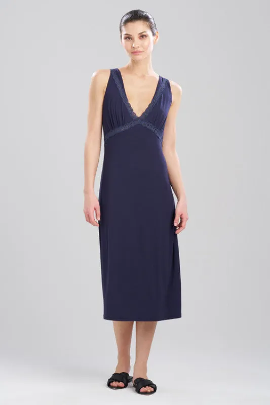 Feathers Essentials Lenzing™ Ecovero™ Viscose Lace Applique Slip Gown sold by Natori