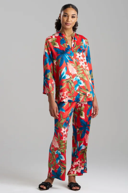 Tropical Breeze Satin Long Sleeve PJ sold by Natori