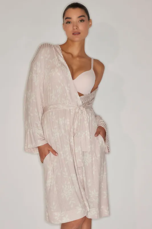 Aria Printed Rib Ease Wrap sold by Natori