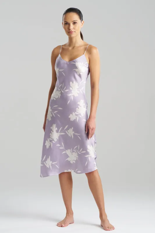 Lily Printed Satin Icon Slip Dress sold by Natori