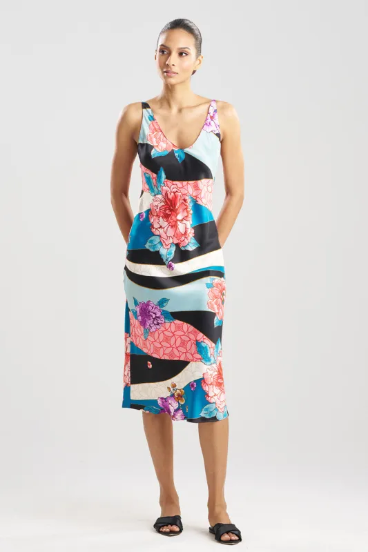 Floral Tapestry Satin Slip Dress sold by Natori