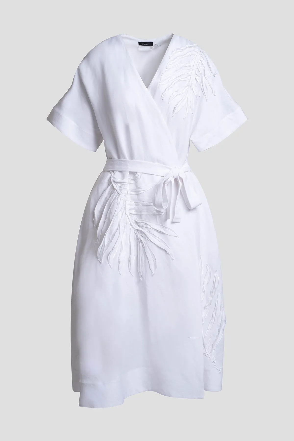 Light Weight Linen Embroidered Kimono Wrap Dress sold by Natori product image thumbnail 3
