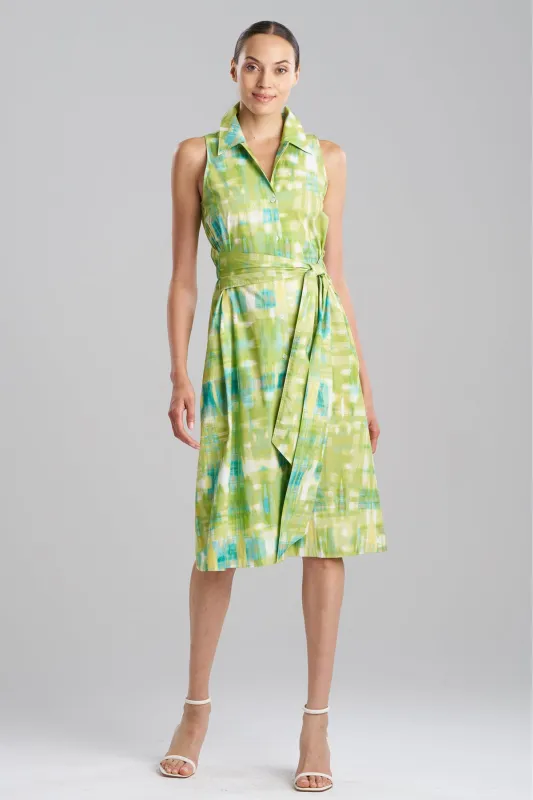 Plaids Cotton Poplin Halter Button Down Dress sold by Natori
