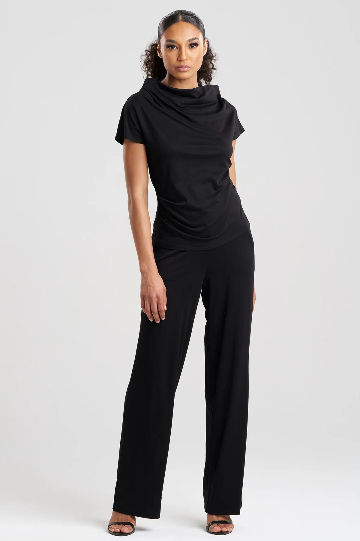Crepe Knit Drape Top sold by Natori