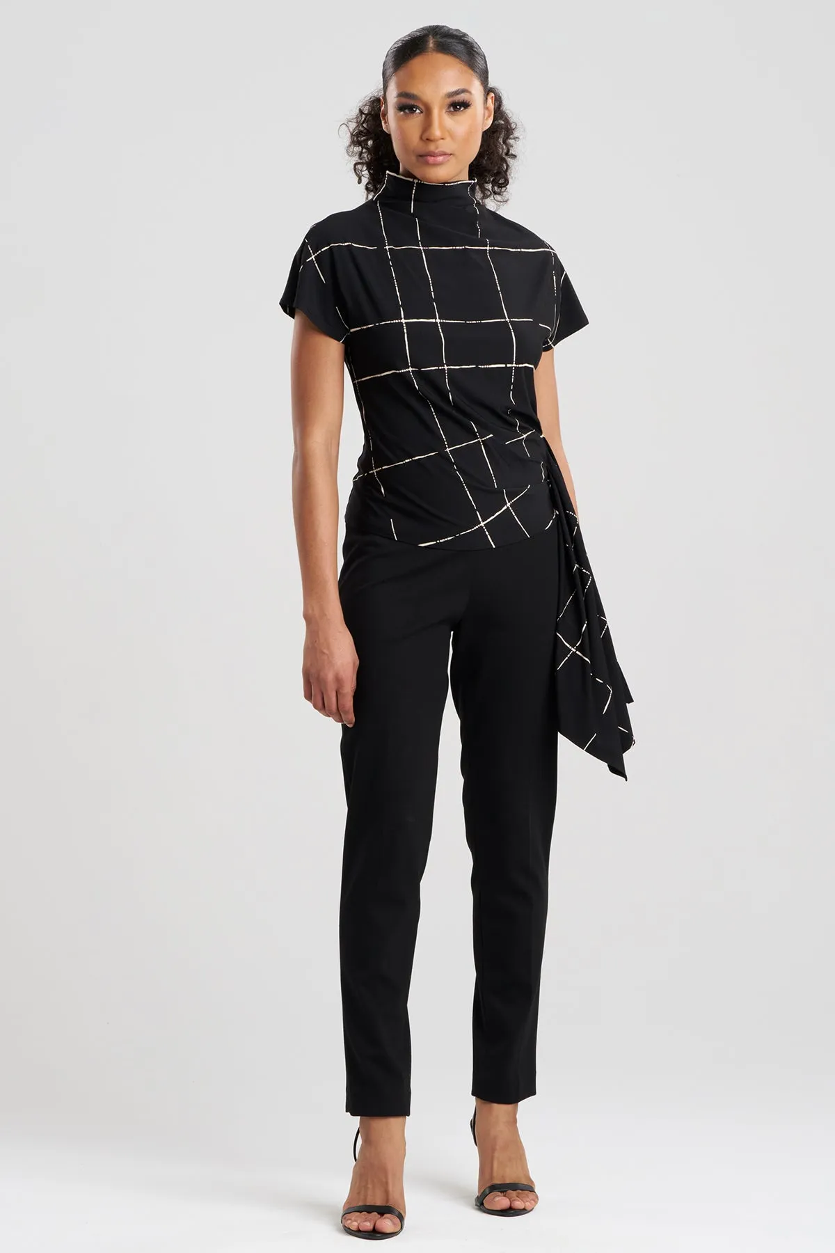 Zia Crepe Knit Cascade Top sold by Natori