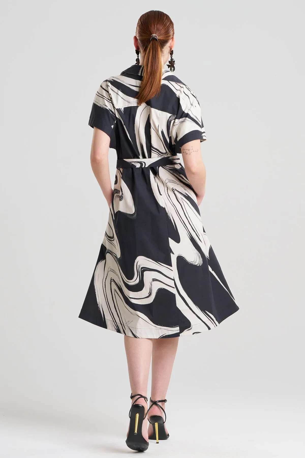 Kaze Cotton Short Sleeve Trapeze Dress sold by Natori product image thumbnail 2