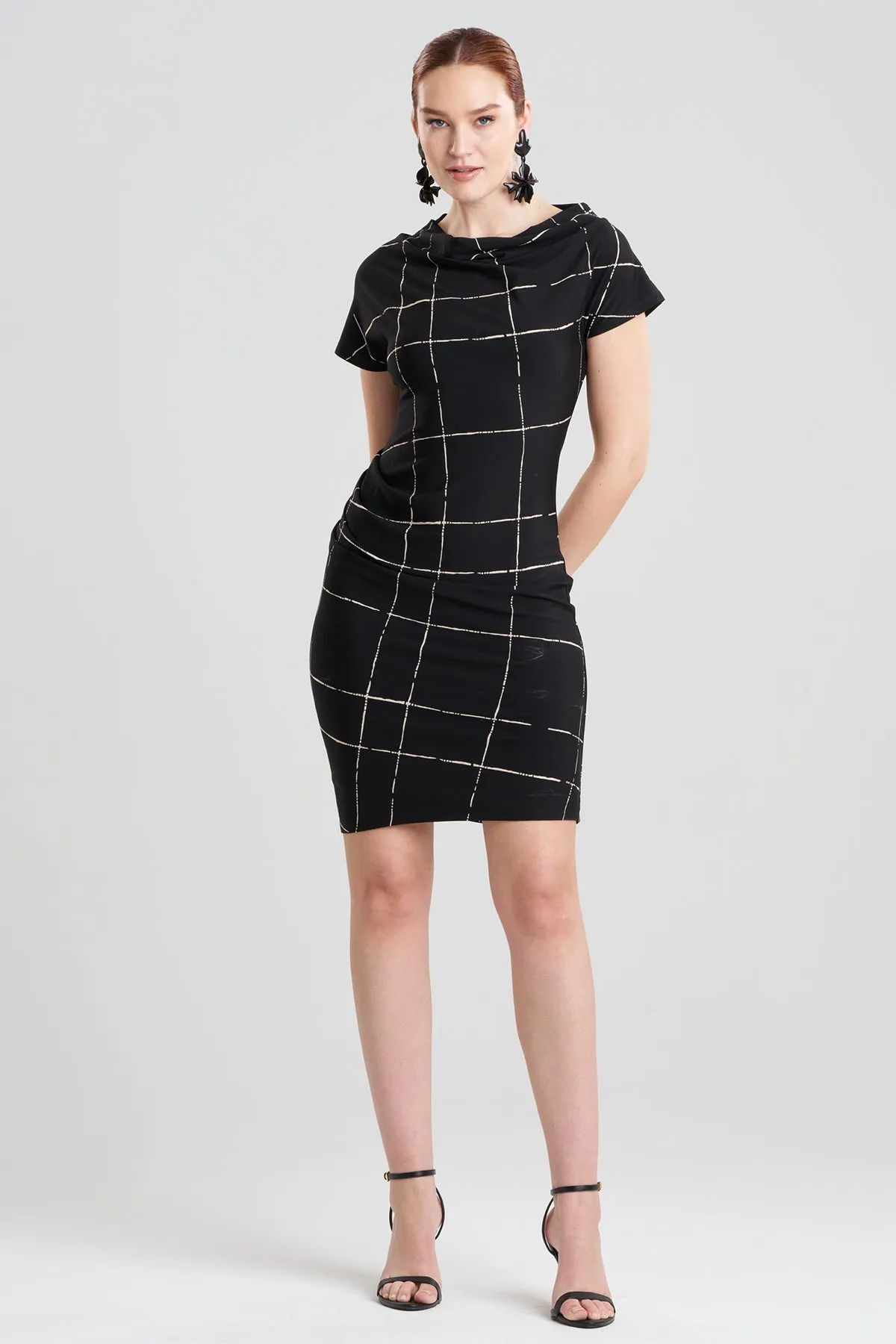 Zia Crepe Knit Asymmetric Drape Dress sold by Natori