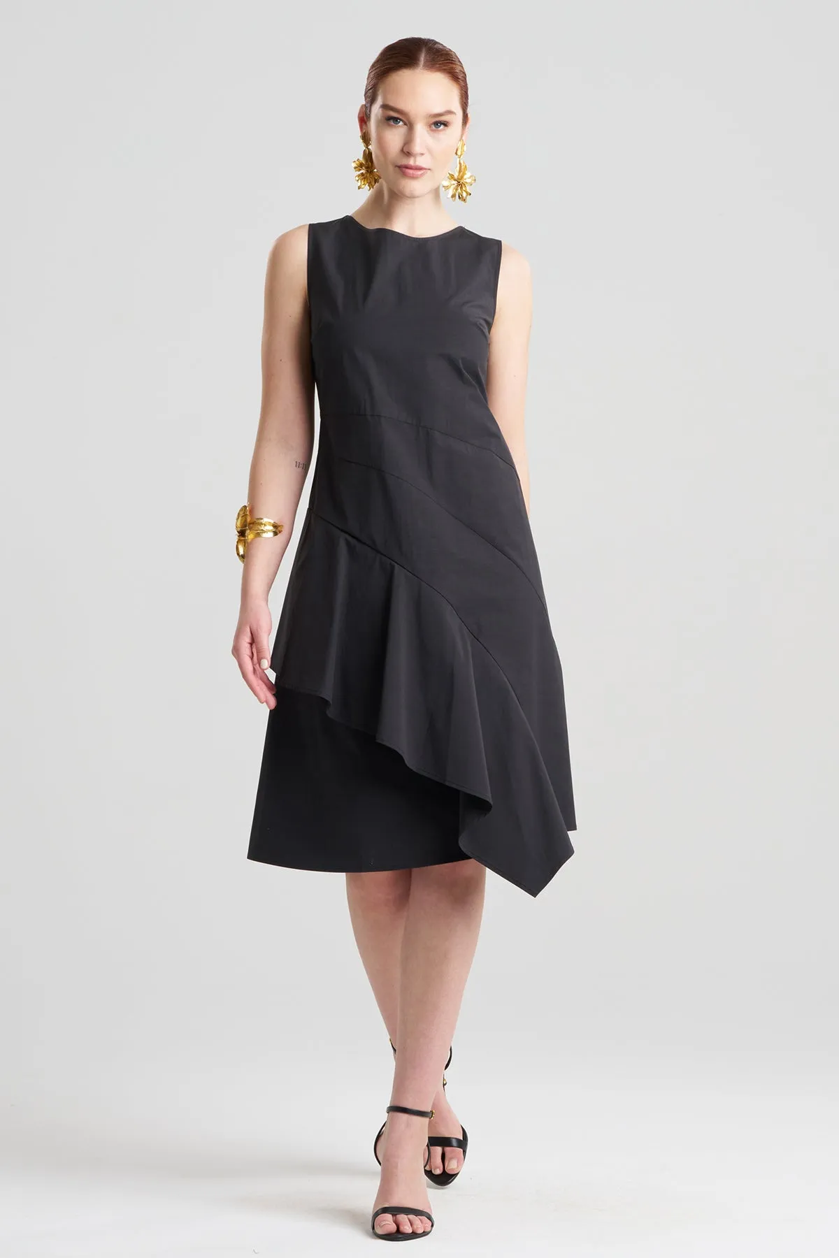 Tech Cotton Taffeta Asymmetric Origami Dress sold by Natori