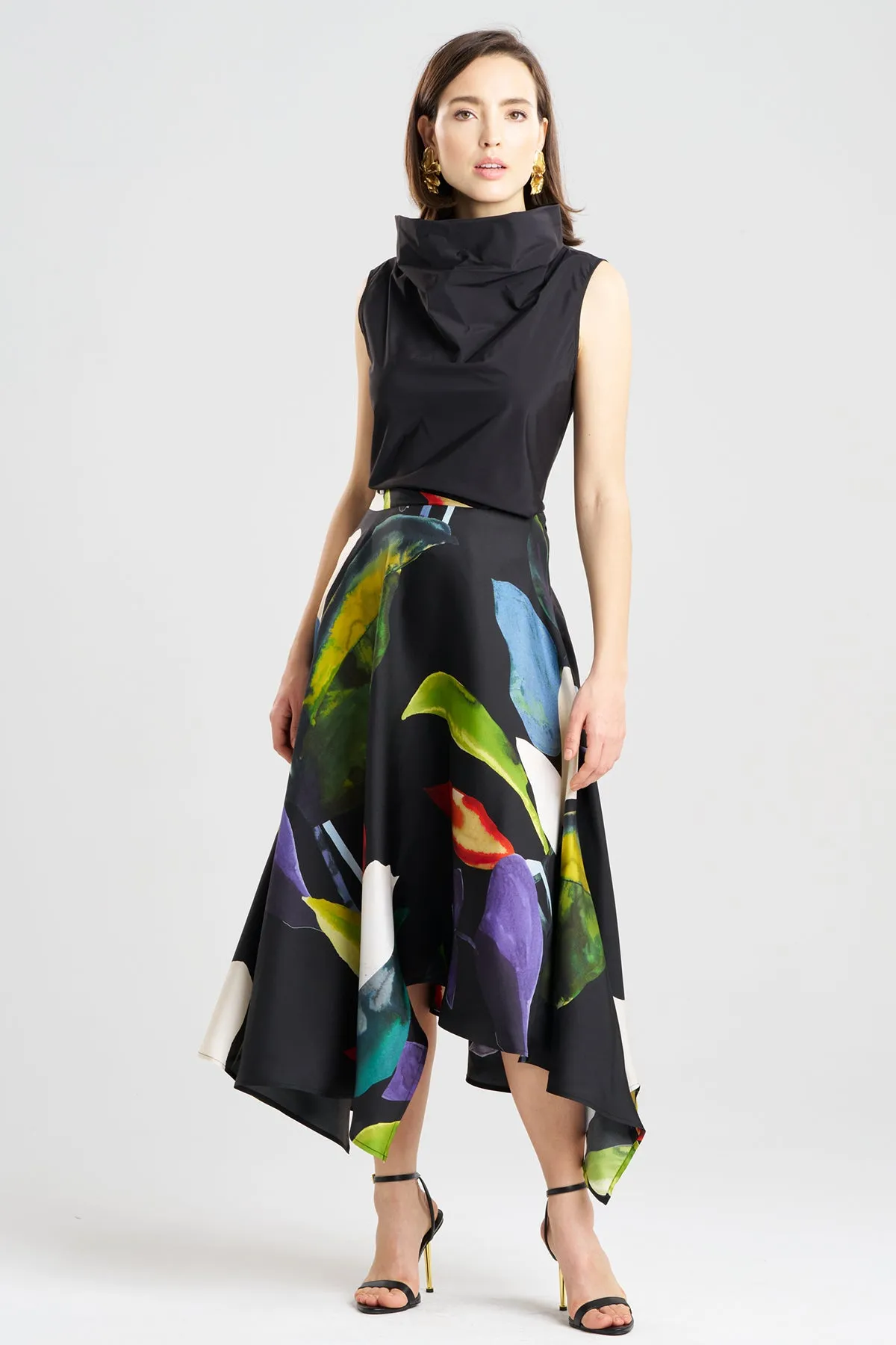 Yoru Silk Twill Origami Maxi Skirt sold by Natori