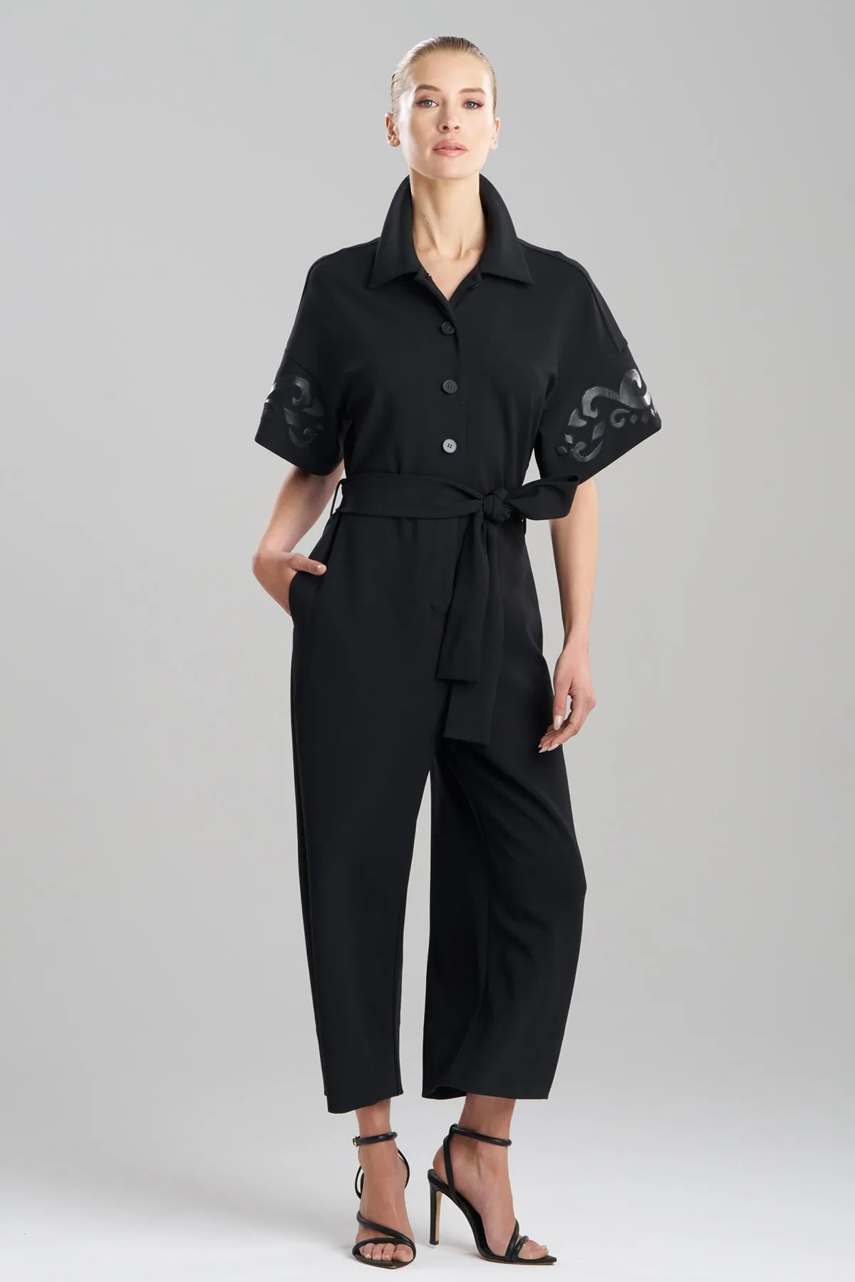 Knit Crepe Embellished Jumpsuit sold by Natori