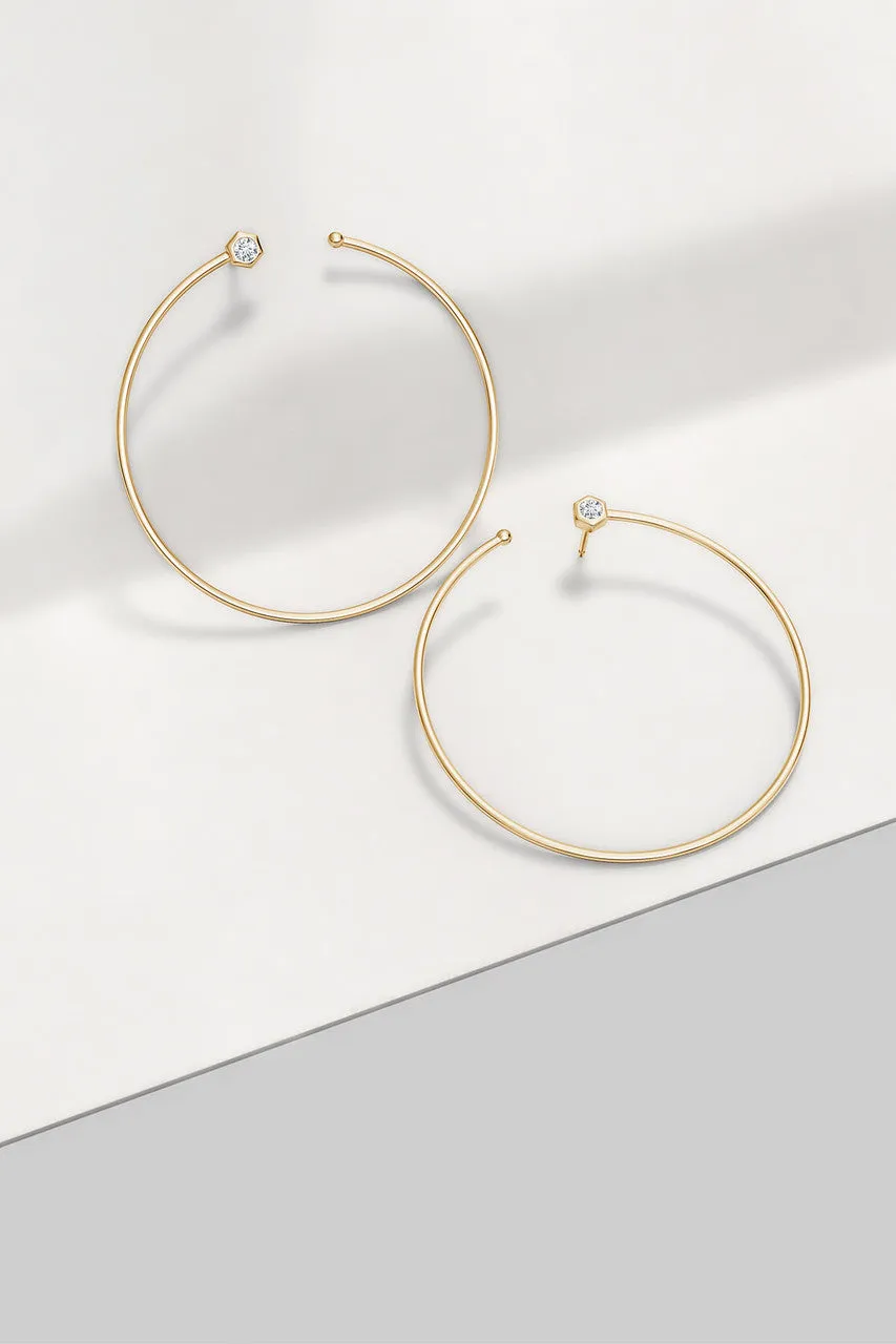 Indochine Giant Gemstone Open Hoops sold by Natori product image thumbnail 3
