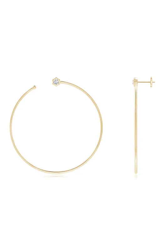 Indochine Giant Gemstone Open Hoops made by Natori