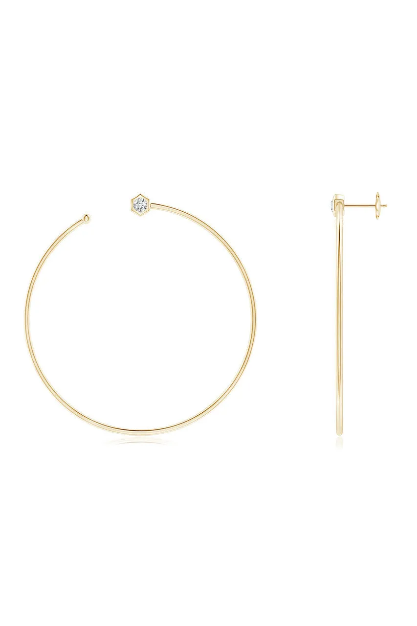 Indochine Giant Gemstone Open Hoops sold by Natori