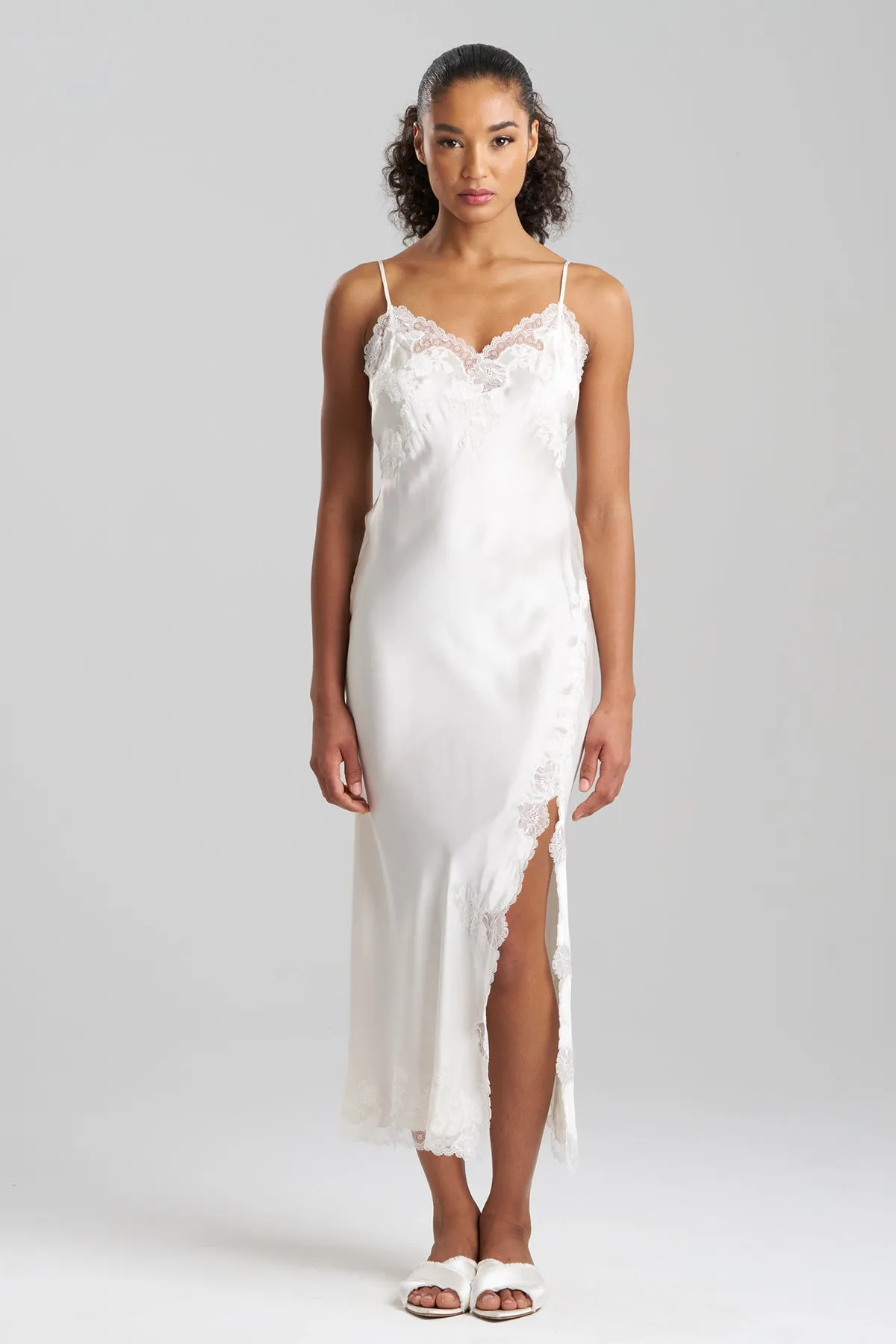 Lolita Lace Slit Silk Slip Dress sold by Natori product image thumbnail 2