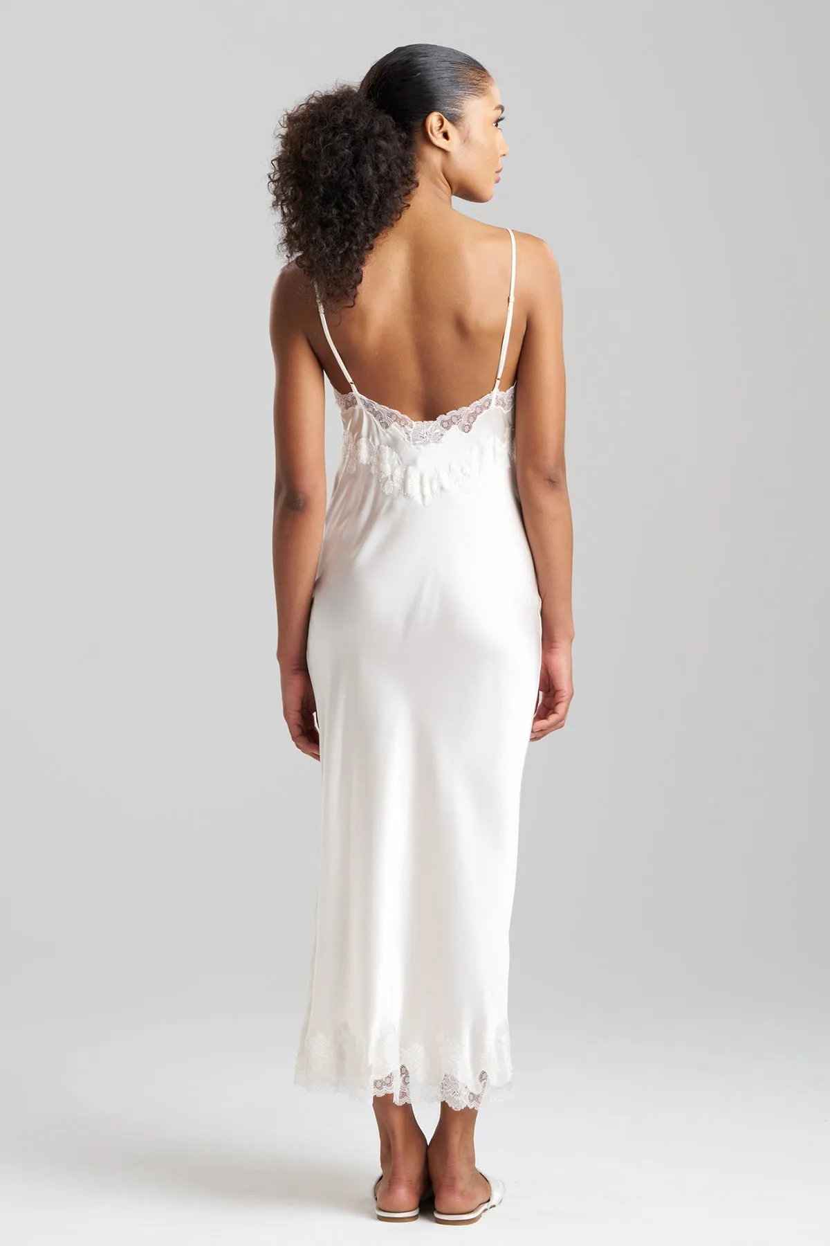 Lolita Lace Slit Silk Slip Dress sold by Natori product image thumbnail 3