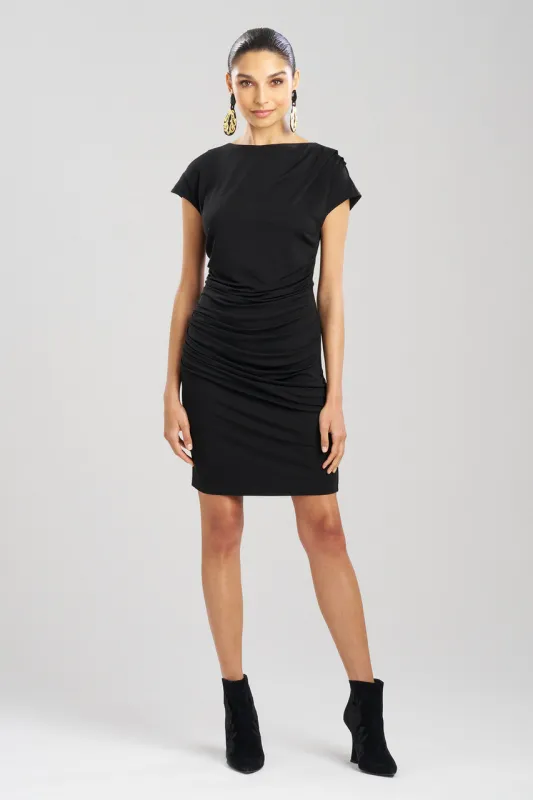 Matte Jersey Rouched Drape Dress sold by Natori