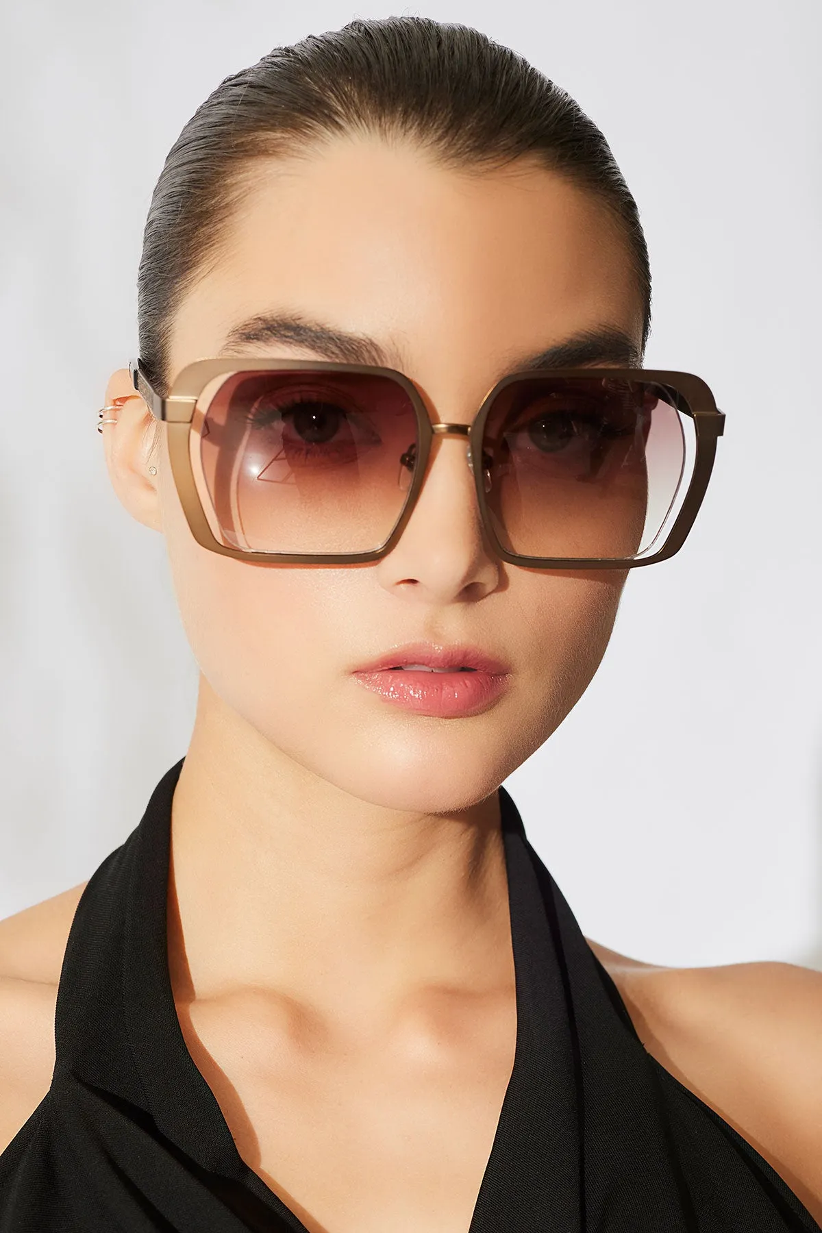 Kintsu Metal Rectangle Sunglasses sold by Natori product image thumbnail 4