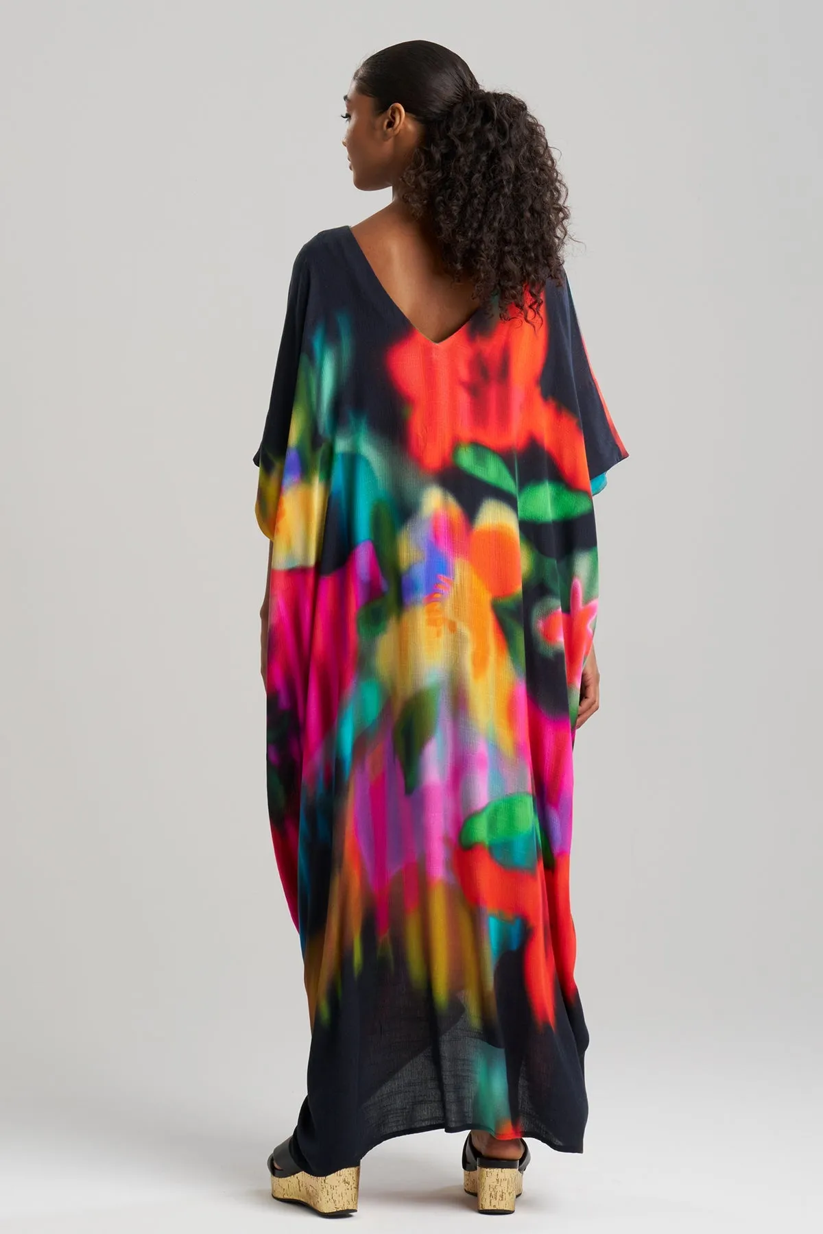 Floral Mirage Printed Rayon Caftan sold by Natori product image thumbnail 2