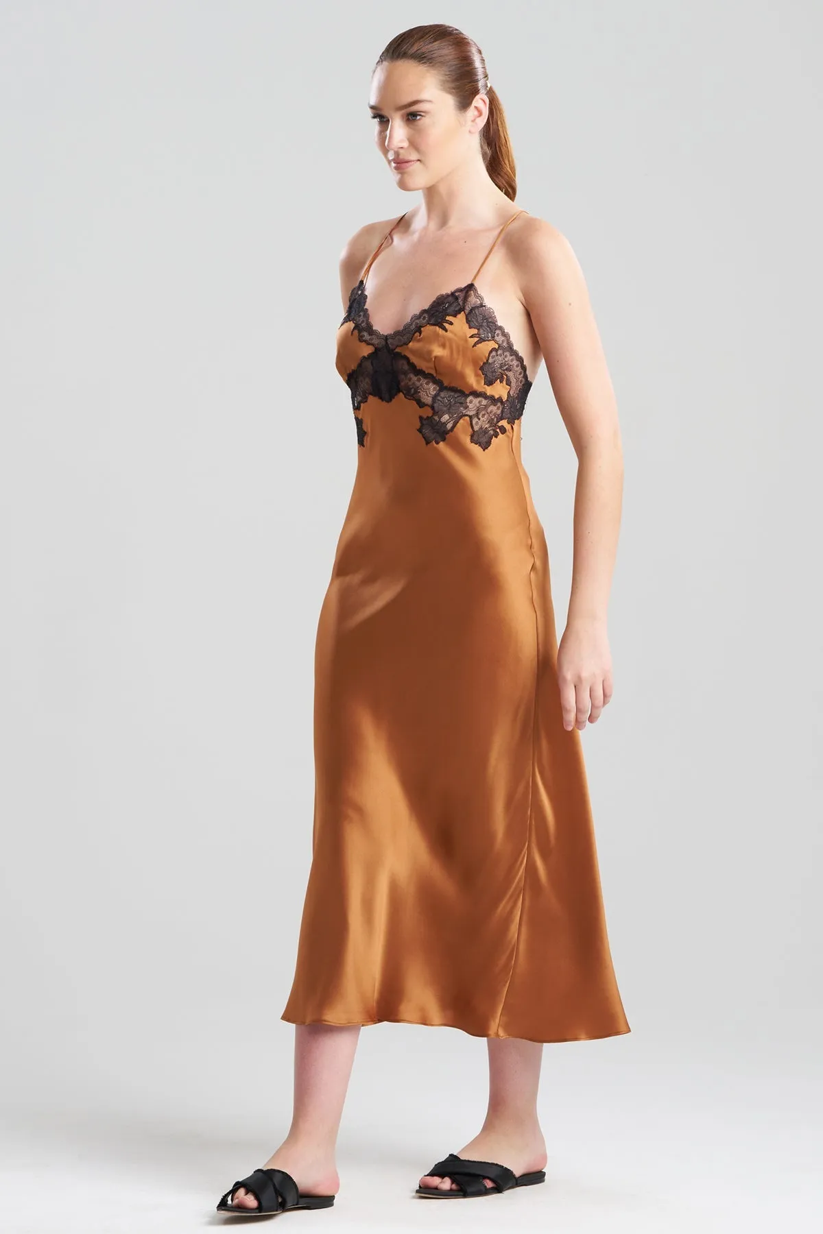 Lolita Lace Low Back Silk Slip Dress sold by Natori