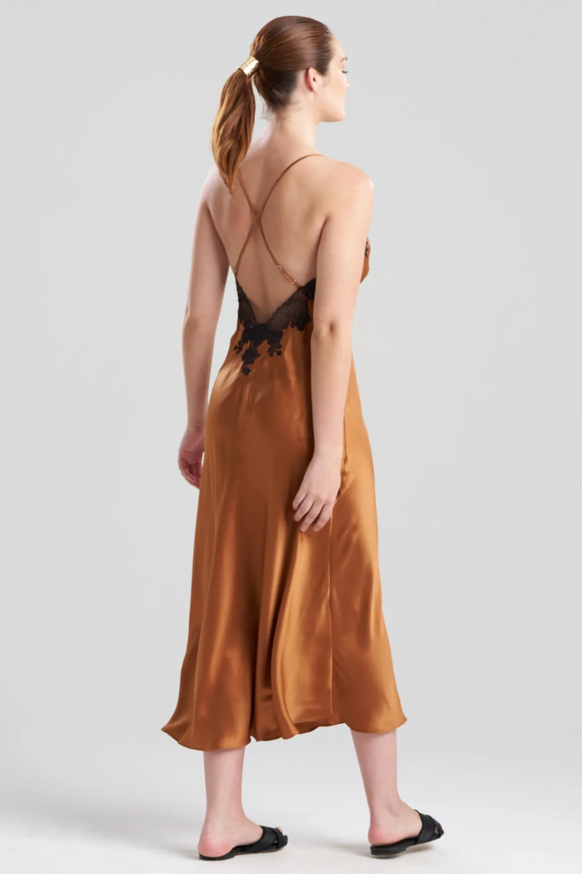Lolita Lace Low Back Silk Slip Dress sold by Natori product image thumbnail 2