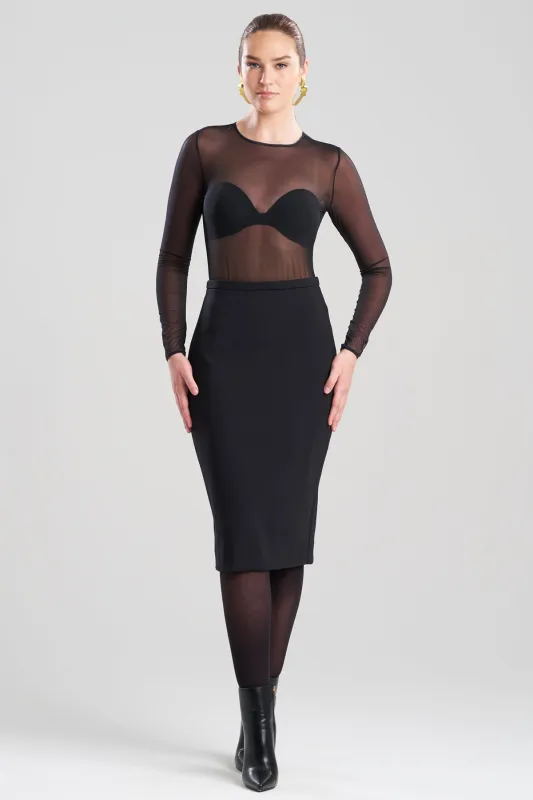 Techno Crepe Pencil Skirt sold by Natori