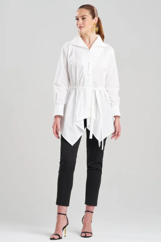 Cotton Poplin Handkerchief Hem Shirt made by Natori