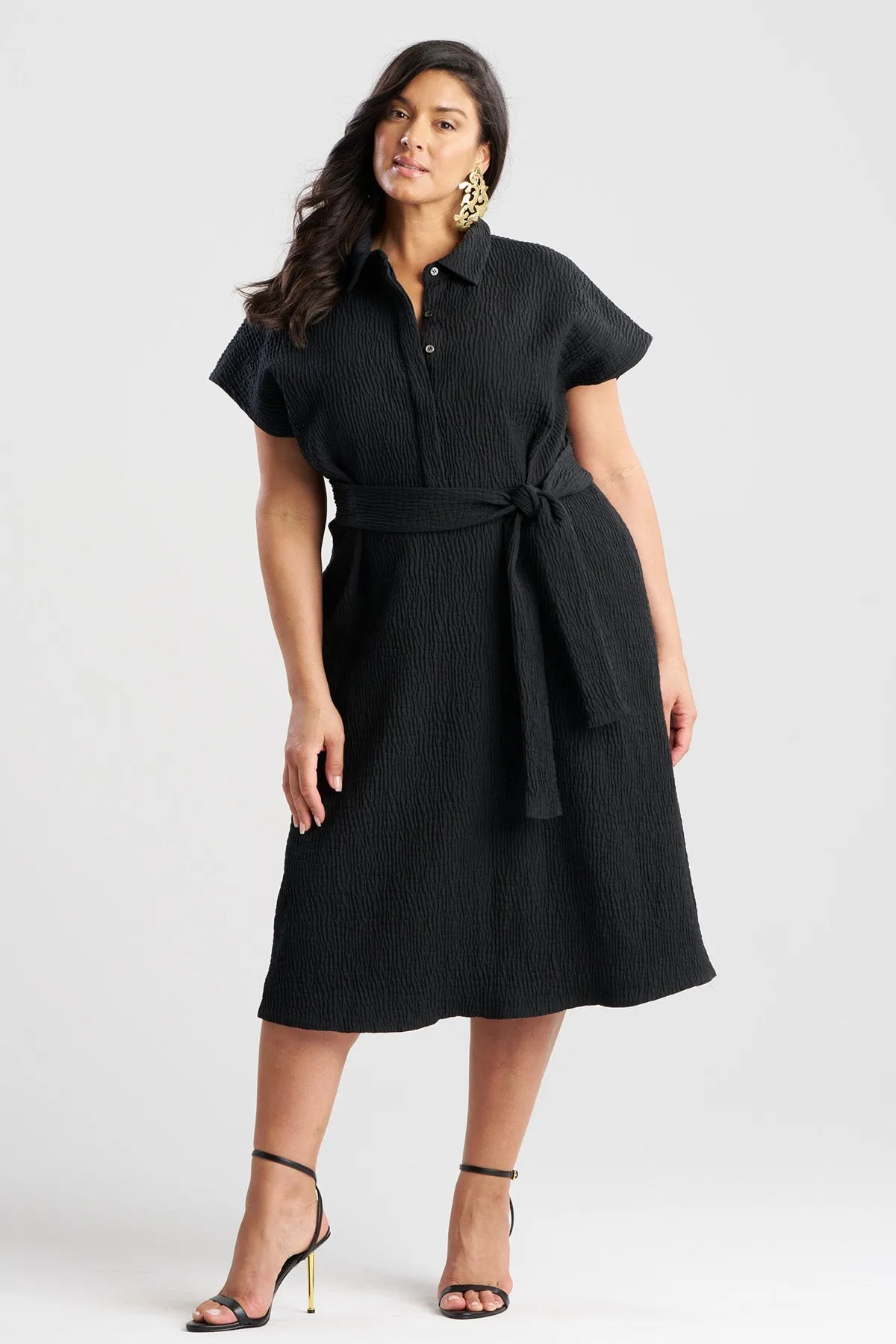 Textured Cotton Jacquard Shirtdress sold by Natori product image thumbnail 3