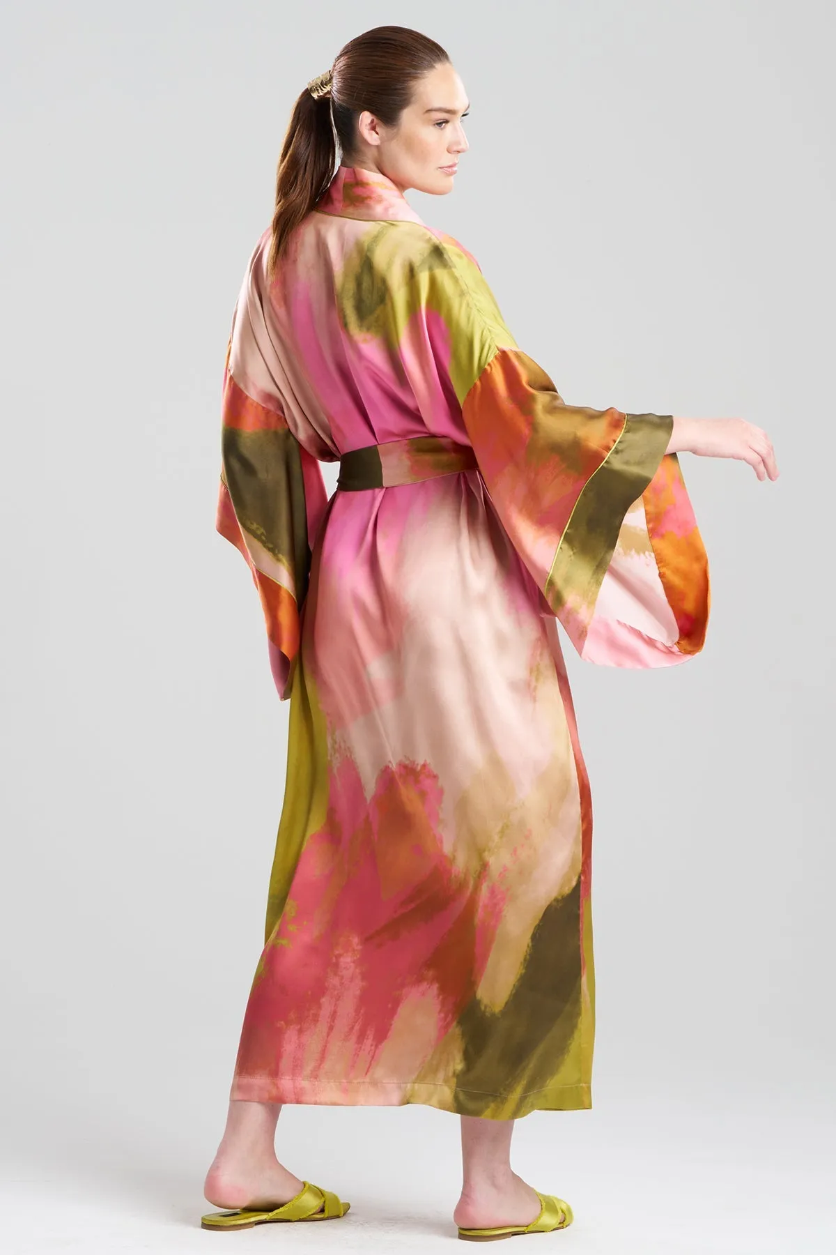 Brushstroke Drop Sleeve Silk Robe sold by Natori product image thumbnail 2
